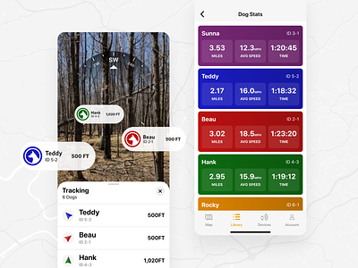 Dog Tracking AR App ar augmented reality design mobile ui