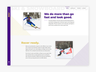James Madison Ski & Snowboard Racing Team Website branding design ui ux web design