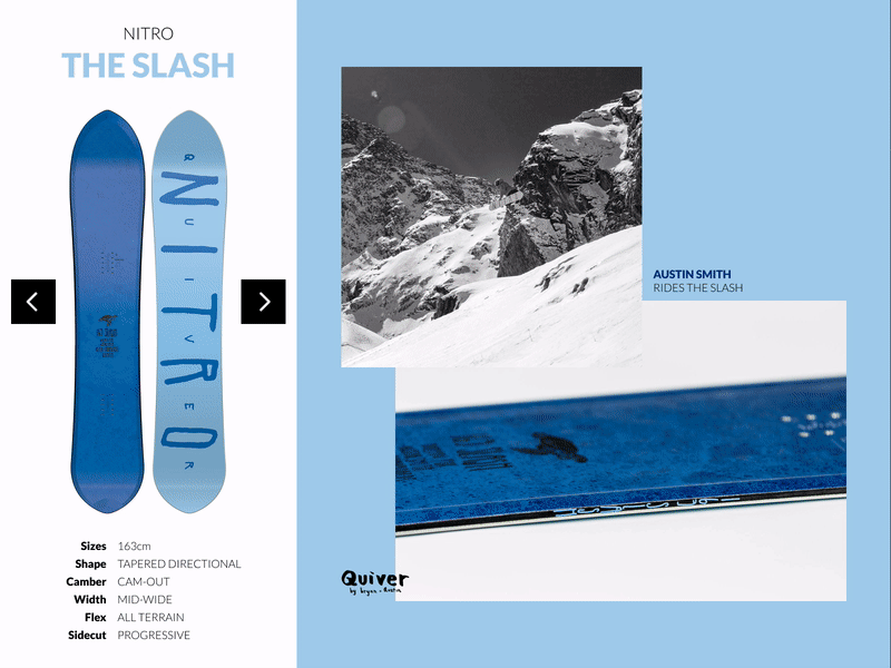 Snowboard Carousel animation design interaction design interface design invision studio snowboard snowboarding ui ux