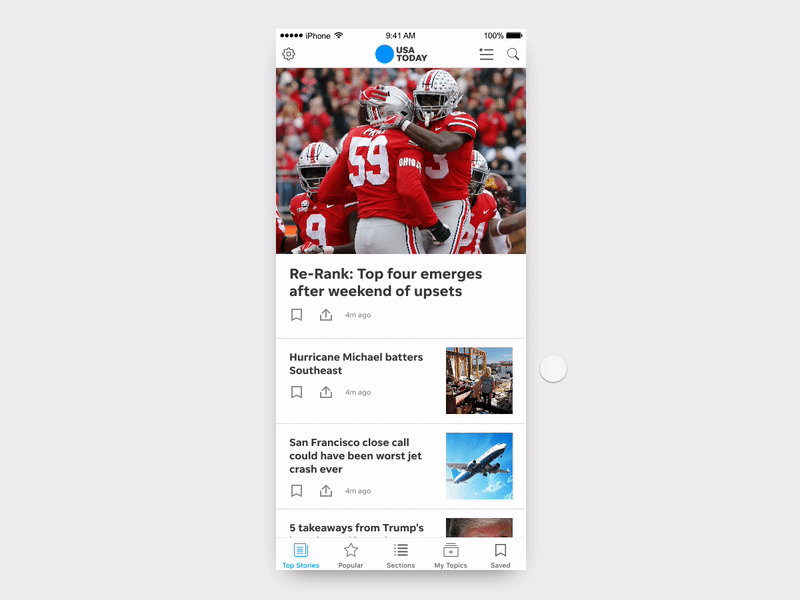USA Today – Swipe to Add iconography design app animation invision studio interaction design