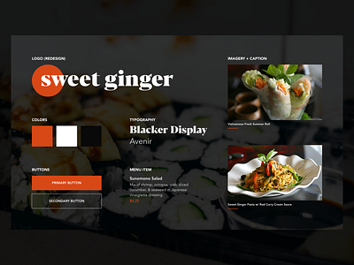 Sweet Ginger – Style Tile asian food branding idendity interface design sushi ui ux