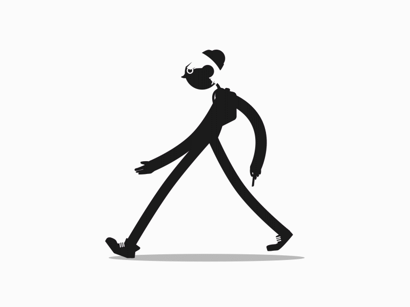 Endless walk 2d character after effects animation illustration illustrator motion silhouette walkcycle