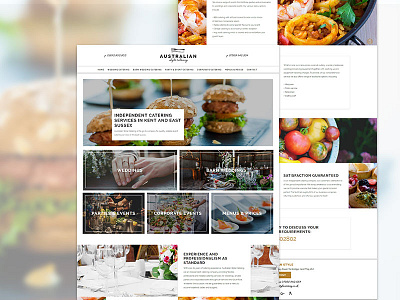 Australian catering company catering food homepage webdesign webpage website