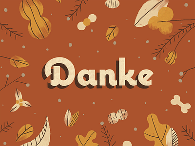 Thanksgivin' autmn danke design fall holiday illustration illustrator leaves orange photoshop texture thank you thankful thanksgiving type typography