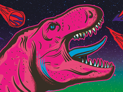 Galactic Dino adobe animal dinosaur illustration trex