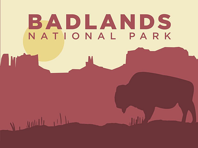 Badlands badge flat illustration landscape