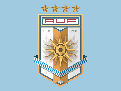 World Cup Badge Design 2018 / Uruguay adobe badge brand branding design graphic design icon illustrator logo logos photoshop