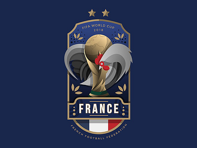 World Cup Badge Design 2018 / France adobe badge brand branding design graphic design icon illustrator logo logos photoshop