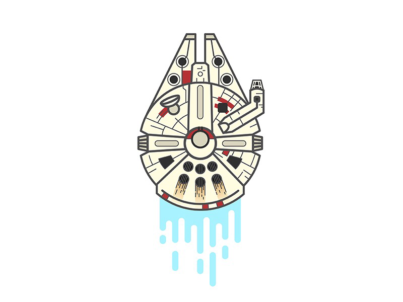 Millennium Falcon - Minimal illustration by Moises Fernandez on Dribbble