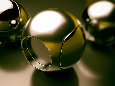 Golden Ball Chrome // Cinema4D + Moi3D