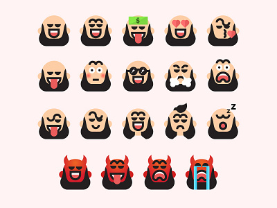 Camber Emoji Dribbble angry beard character devil emoji face family heart kiss money sleep smile