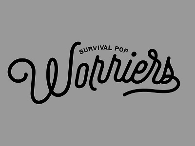 Worriers Survival Pop Baseball Tee apparel band merch music type typography