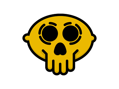 Lemon Skull black design fruit icon illustration lemon skull summer tropical vector yellow