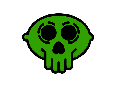 Lime Skull black design fruit green icon illustration lime skull summer tropical vector