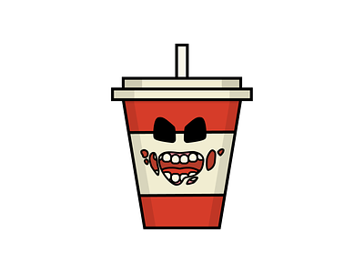 Soda Zombie black design halloween horror icon illustration pink red scary soda vector white zombie