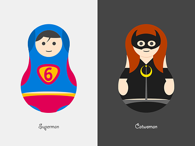 Superman&Catwoman catwoman matryoshka superman