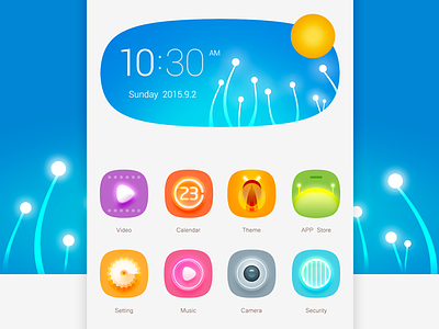 Blue app blue icon mobile ui