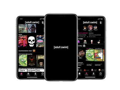 Adult Swim App Concept cordcutter gamification mockup ui ux video streaming