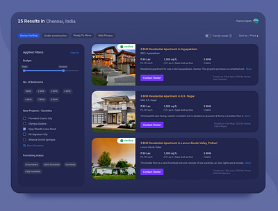 Real Estate - Filter Page apartment filter ui house products property real estate ui ux