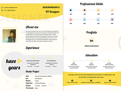 Resume cv profile resume ui ux