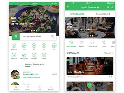 Restaurant App app design mobile ui ux