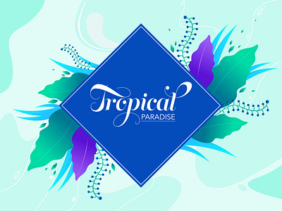 Tropical Paradise art brushes design illustration illustrator typography vector