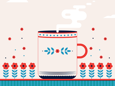 Let's have a Cup of love . 2d adobe illustrator color flowers illustration imagination shape vector