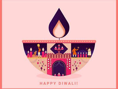 Diwali Card (Pinterest) artlover design illustration illustrator vector