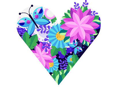 Blooming Heart design illustration illustrator procreate typography vector