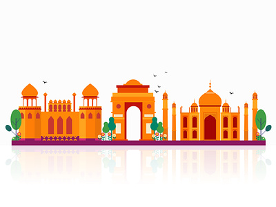 Indian Monuments artlover branding design illustration illustrator procreate typography ui vector