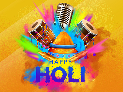 Holi branding design illustration typography