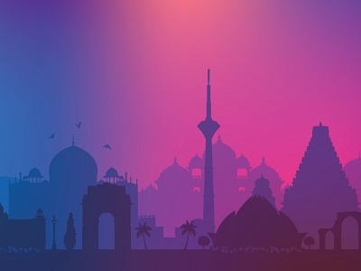 India skyline design illustration vector