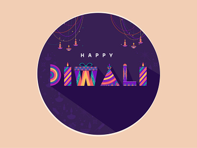 Happy Diwali design illustration typography vector