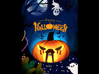 Hello Halloween brushes illustration procreate spooky vector