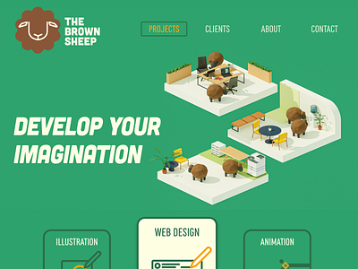 The Brown Sheep 3d 3d art app branding design icon illustration ui ux web web design