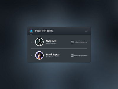 People Off Dark dark design ui user interface widget