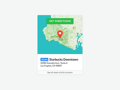 Map Card (Small) card map store ui user experience user interface ux widget