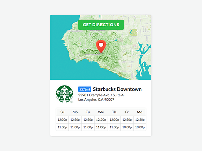 Map Card (Big) card map store ui user experience user interface ux widget