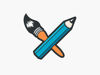 Artwork Icon flat icon illustration paintbrush pencil taggler x