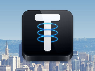 Teleportr App Icon (FInal) app icon black blue icon ios laser san francisco teleportation type