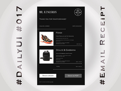 #DailyUI #017 : Email Receipt dailyui dailyuichallenge design illustration ui ux vector web website сhallenge