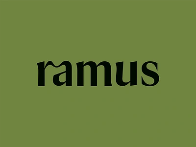 Ramus branding green lettering logo logotype type wordmark