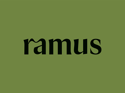 Ramus branding green lettering logo logotype type wordmark