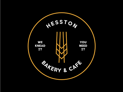 We knead it, you need it bakery brand cafe coaster fork logo wheat yellow