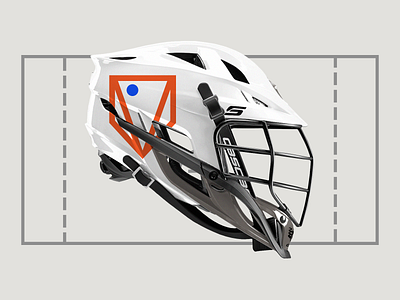 LAKC Helmet branding helmet lacrosse orange sports