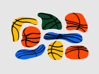 Flat Basketballs air basketball illustration illustrations procreate sports