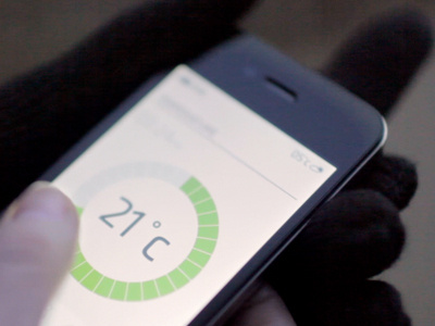 Remote heating UI concept app control green heating iphone remote temperature