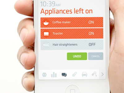 iPhone app concept app appliances control eco energy grey iphone orange remote
