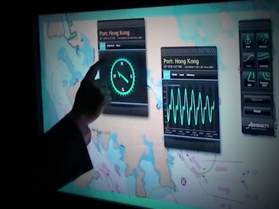 Marine navigation software concept black compass gps hydrographic map marine menu navigation panels prototype software touchscreen ui waveform
