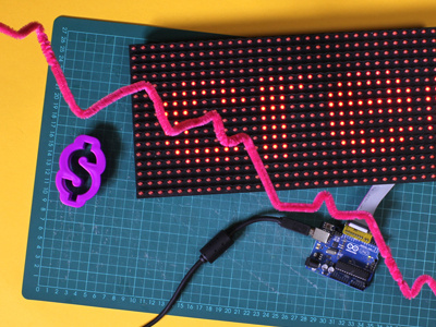 Credit crunch animation arduino credit crunch cutting mat data dollar graph led stop motion